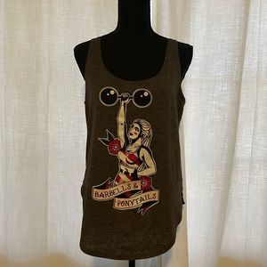 Barbells & ponytails racerback tank
